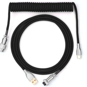Custom Coiled Keyboard Cable Black