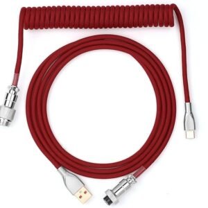 Custom Coiled Keyboard Cable Red